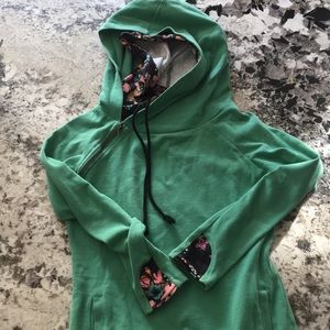 Green & Double Hoodie Sweatshirt